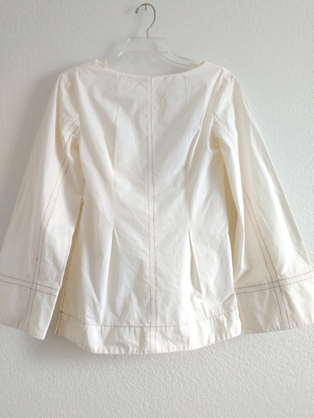 Topshop Cream White Tunic Top Fitted Peasant Shirt Size 0 Chest 28"